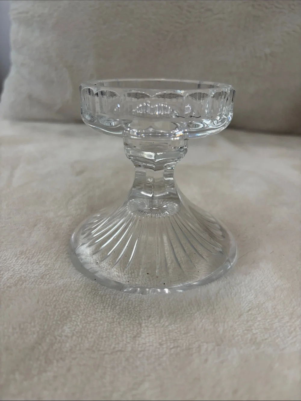 Clear Glass Pedestal Candle Holder